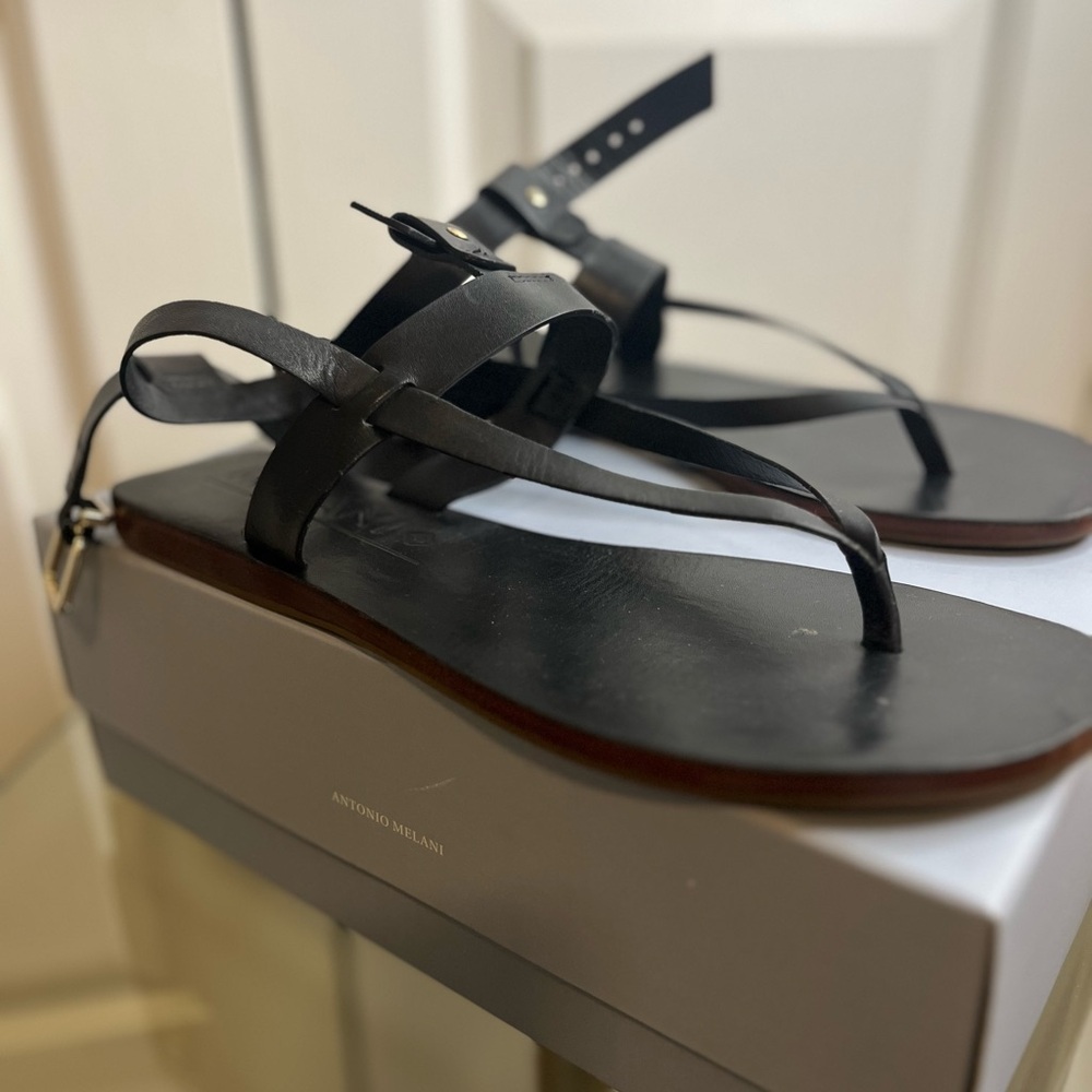 Antonio Melani Black Strappy Sandals
